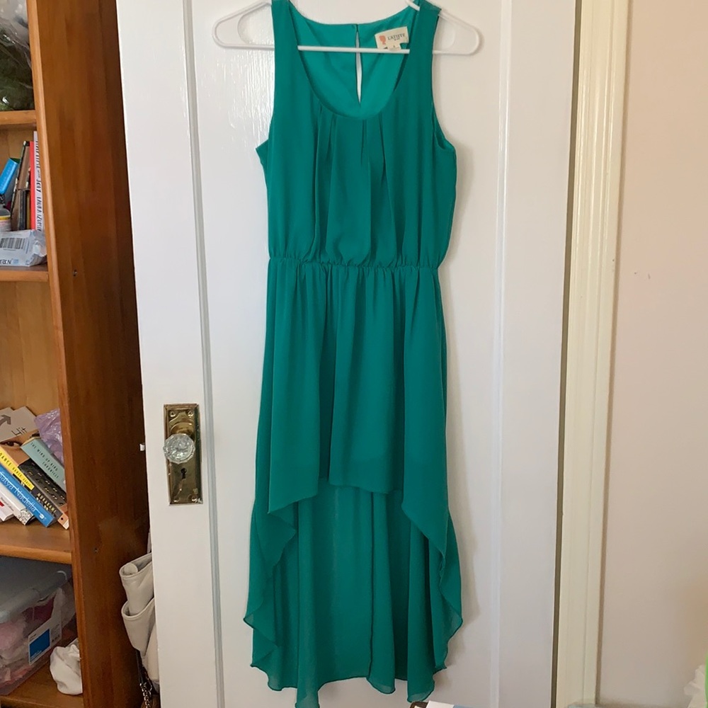 Emerald green high low dress